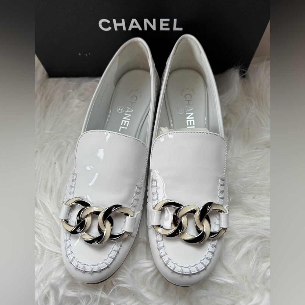 Chanel White Loafers - Picture 4 of 5